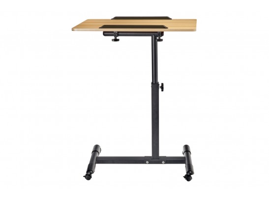 Стол многофункциональный на колёсах, 60x40 см, «РОЛЛИНГ»1 ножка, регул.высота, наклон столешницы, ограничит., мдф, металл, св.дерево, черный в Каменске-Уральском