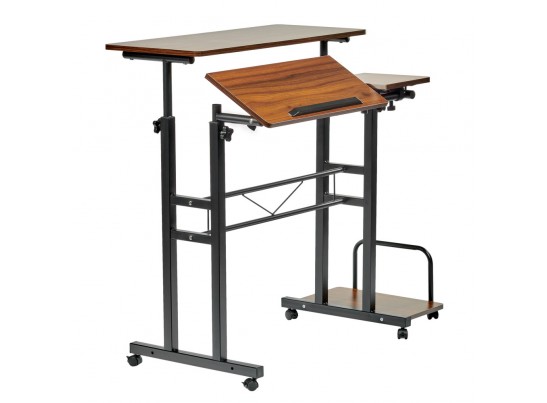 Стол многофункциональный Shuttle 80х58х80-130см, темное дерево, чёрный в Каменске-Уральском