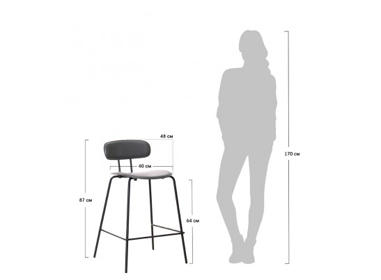 Стул полубарный Tokyo серый в Каменске-Уральском