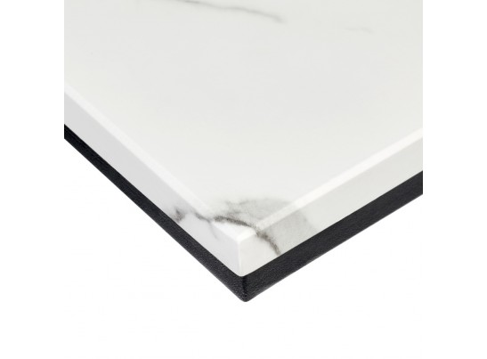 Придиванный столик Loft 50x30см, белый мрамор с черными ножками в Каменске-Уральском