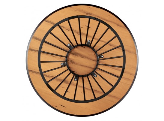 Стол Liverpool диам.110см, шпон орех лучевой набор, с чёрными ножками в Каменске-Уральском