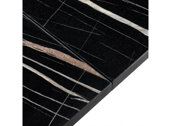 Стол Dublin раскладной 120-160х80х75 чёрный мрамор с чёрными ножками в Каменске-Уральском