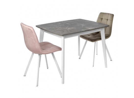 Стол Oslo раскладной 100-130x80x76см, Мрамор Сиена, белый в Каменске-Уральском