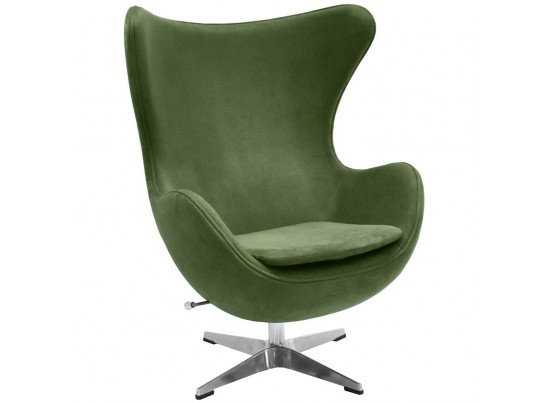 Кресло EGG CHAIR зеленый, искусственная замша в Каменске-Уральском