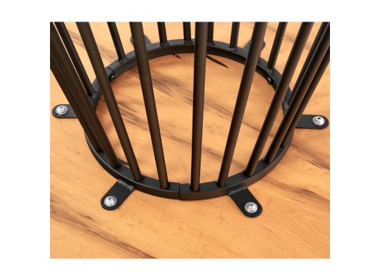 Стол Liverpool диам.110см, шпон орех лучевой набор, с чёрными ножками в Каменске-Уральском