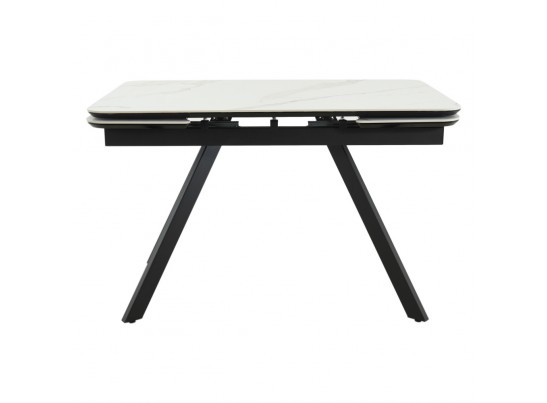 Стол Arthur раскладной 120-184x80x75см, керамогранит белый мрамор Greys White, чёрный в Каменске-Уральском