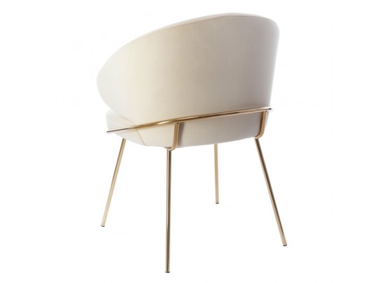 Стул-полукресло Emil кремовый с золотыми ножками в Каменске-Уральском