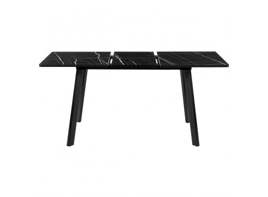 Стол Dublin раскладной 120-160х80х75 чёрный мрамор с чёрными ножками в Каменске-Уральском