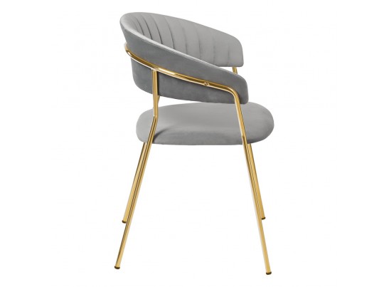 Комплект из 2-х стульев Turin серый с золотыми ножками в Каменске-Уральском