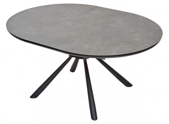 Стол TONDO раскладной 120-160х120х76см, темно-серый, испанская керамика в Каменске-Уральском