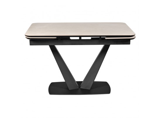 Стол Vito раскладной 120-184x80x75см, керамогранит бежевый, чёрный в Каменске-Уральском