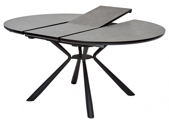 Стол TONDO раскладной 120-160х120х76см, темно-серый, испанская керамика в Каменске-Уральском