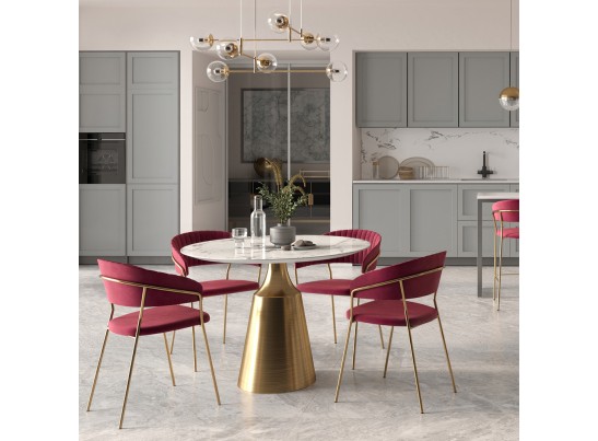 Комплект из 2-х стульев Turin винный с золотыми ножками в Каменске-Уральском