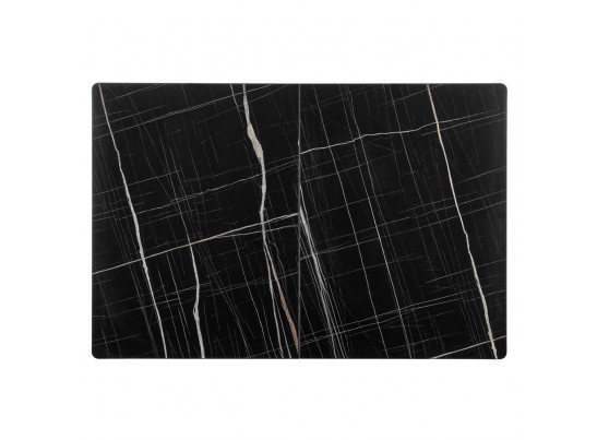 Стол Dublin раскладной 120-160х80х75 чёрный мрамор с чёрными ножками в Каменске-Уральском