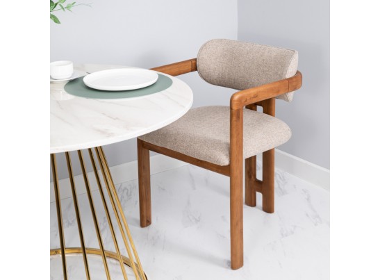 Стул Rich рогожка латте с ножками цвета орех в Каменске-Уральском