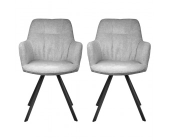 Комплект из 2-х стульев Grant серый шенилл на поворотном механизме