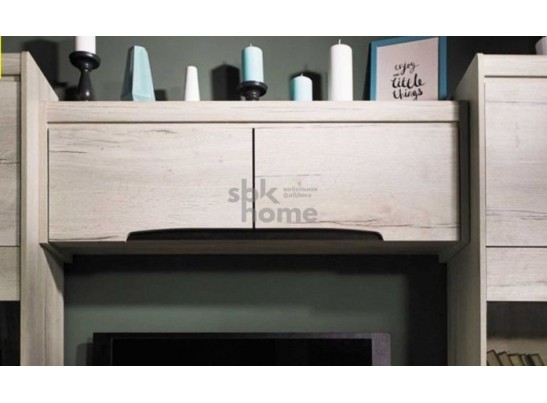 Шкаф-полка М-5 навесная, Мале (1244*279*427) Дуб галифакс белый, 31204 в Каменске-Уральском