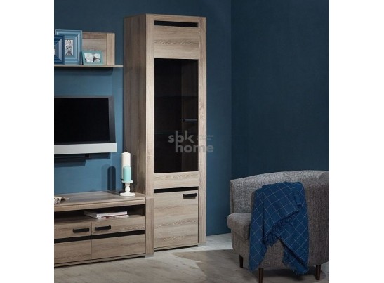 Шкаф Б-2 со стеклом, Бруна (650*384*2102) Ясень Таормино, 30702 в Каменске-Уральском