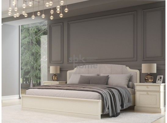 Кровать Люкс 1600, Сиена (1794*2110*1090) Береза бежевая, 12309 в Каменске-Уральском