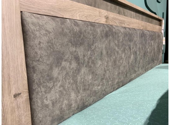 Мягкая вставка изголовья кровати Люкс 1600 (цельная), Денвер (1560*365*60) Серый, 933187 в Каменске-Уральском