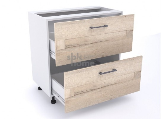 Стол с ящиками "Дублин" 80 Дуб галифакс белый в Каменске-Уральском