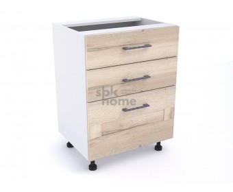 Стол с ящиками "Дублин" 60 Дуб галифакс белый