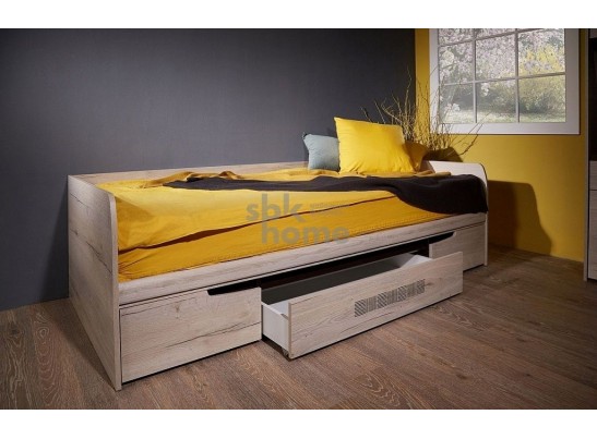 Кровать 900 с ящиками, Мале (2042*952*600) Дуб галифакс белый, 11226 в Каменске-Уральском