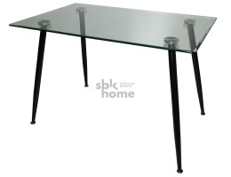 Стол HM001 прозрачное стекло/черные металлические ножки (1100*700*750), HM001ИМП