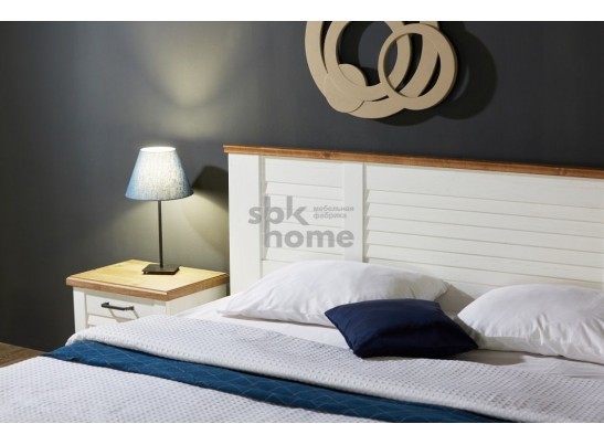 Кровать 1400, Кантри (1680*2095*1008) Сосна Андерсен, Орех Риббек натуральный, 11503 в Каменске-Уральском