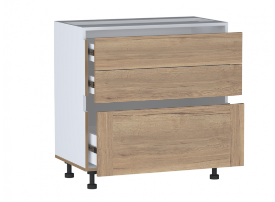 Стол с ящиками "Сити" 80 Дуб Галифакс натуральный в Каменске-Уральском