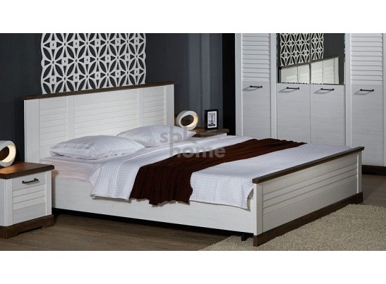 Кровать 1800, Кантри (2080*2095*1008) Сосна Андрерсен/Орех Риббек темный, 11405 в Каменске-Уральском