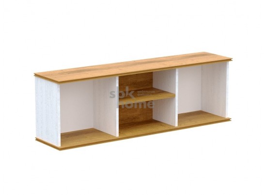 Шкаф-полка навесная, Кантри (1236*292*431) Сосна Андерсен, Орех Риббек натуральный, 31007 в Каменске-Уральском