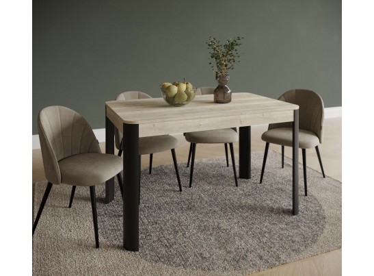 Стол обеденный , Фишт (1150*650*750) Дуб галифакс белый/Фреско, 70702 в Каменске-Уральском