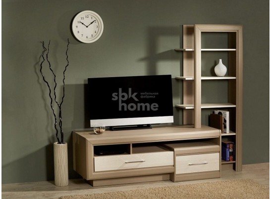 Тумба под ТВ с полкой, Лацио (1900*450*1650) Серый камень, 30501 в Каменске-Уральском