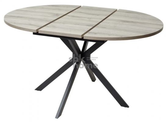 Стол D110-145 Дуб Шерман серый/каркас черный, ВЕГА, УТ-00004499 в Каменске-Уральском