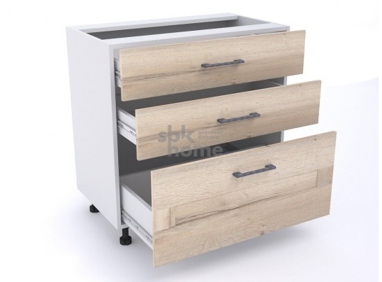 Стол с ящиками "Дублин" 80 Дуб галифакс белый в Каменске-Уральском