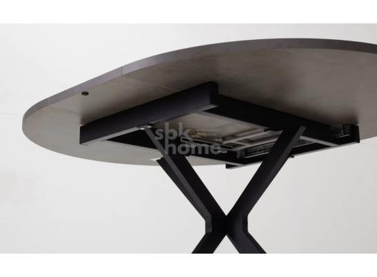 Стол Бетон Чикаго темно-серый/каркас черный, ВЕГА (145*145*750), УТ-00004502 в Каменске-Уральском