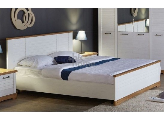 Кровать 1600, Кантри (1880*2095*1008) Сосна Андерсен, Орех Риббек натуральный, 11504 в Каменске-Уральском