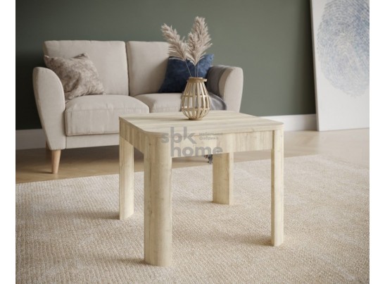 Стол журнальный, Квадро (550*550*450) Дуб галифакс белый, 61003 в Каменске-Уральском