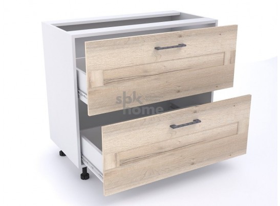 Стол с ящиками "Дублин" 90 Дуб галифакс белый в Каменске-Уральском