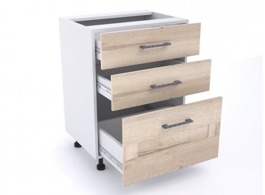 Стол с ящиками СЯ-60 (520), Дублин (600*520*820) Дуб галифакс белый, 21681 в Каменске-Уральском