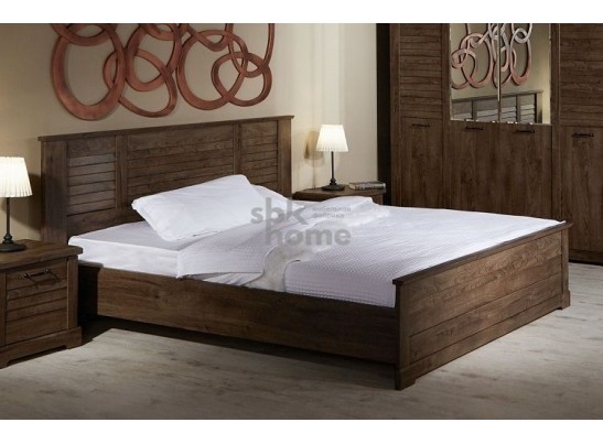 Кровать 1600, Кантри (1880*2095*1008) Орех Риббек темный, 11304 в Каменске-Уральском