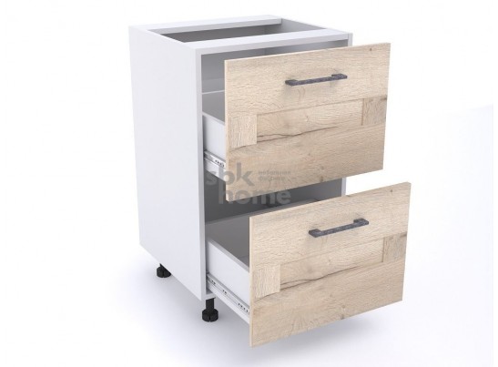 Стол с ящиками "Дублин" 50 Дуб галифакс белый в Каменске-Уральском