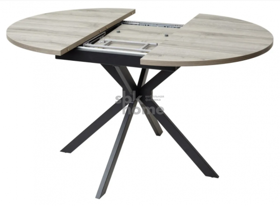 Стол D110-145 Дуб Шерман серый/каркас черный, ВЕГА, УТ-00004499 в Каменске-Уральском