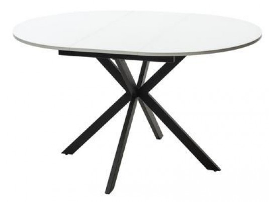 Стол ВЕГА D110-145 Белое стекло/каркас черный, 464M05347 в Каменске-Уральском
