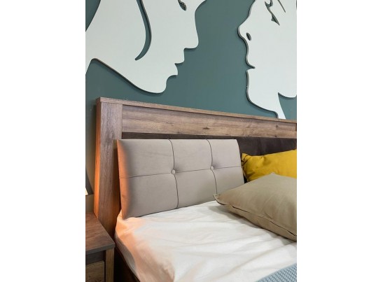 Мягкая вставка изголовья кровати Люкс 1800 светлая, Денвер (1760*365*60) Серый, 924156 в Каменске-Уральском