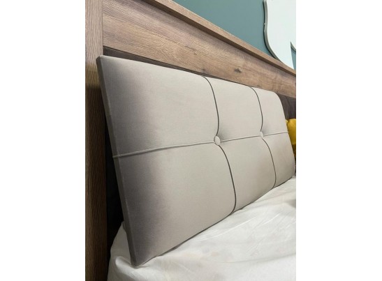 Мягкая вставка изголовья кровати Люкс 1800 светлая, Денвер (1760*365*60) Серый, 924156 в Каменске-Уральском