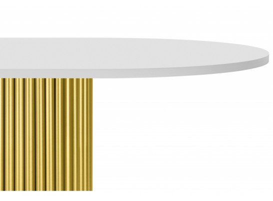 Деревянный стол Барон О 160 х 90 белая пленка шагрень / золотые ноги
