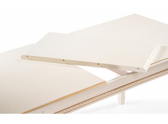 Деревянный стол Паветти 140(184)х85х77 слоновая кость / золото в Каменске-Уральском