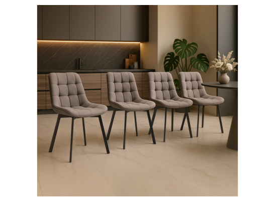 Комплект стульев Стронг 4 шт латте / черный в Каменске-Уральском